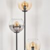 Koyoto Stehleuchte Glas 15 cm Holz hell, Schwarz, 3-flammig