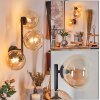 Chehalis Wandleuchte Glas 15 cm Bernsteinfarben, Klar, 3-flammig