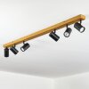 Gesteira Deckenleuchte Holzoptik, Schwarz, 6-flammig
