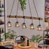 Ripoll Pendelleuchte Glas 15 cm Naturfarben, Schwarz, 5-flammig