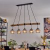 Ripoll Pendelleuchte Glas 15 cm Naturfarben, Schwarz, 5-flammig
