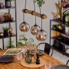 Ripoll Pendelleuchte Glas 15 cm Naturfarben, Schwarz, 3-flammig