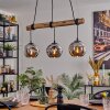Ripoll Pendelleuchte Glas 15 cm Naturfarben, Schwarz, 3-flammig