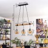 Ripoll Pendelleuchte Glas 15 cm Naturfarben, Schwarz, 3-flammig
