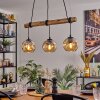 Ripoll Pendelleuchte Glas 15 cm Naturfarben, Schwarz, 3-flammig