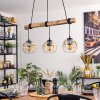 Ripoll Pendelleuchte Glas 15 cm Naturfarben, Schwarz, 3-flammig