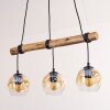 Ripoll Pendelleuchte Glas 15 cm Naturfarben, Schwarz, 3-flammig