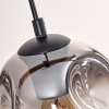 Ripoll Pendelleuchte Glas 15 cm Naturfarben, Schwarz, 3-flammig