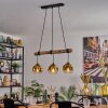 Ripoll Pendelleuchte Glas 15 cm Naturfarben, Schwarz, 3-flammig