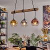 Koyoto Pendelleuchte Glas 15 cm Naturfarben, Schwarz, 3-flammig