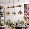 Koyoto Pendelleuchte Glas 15 cm Naturfarben, Schwarz, 3-flammig