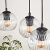 Ripoll Pendelleuchte Glas 15 cm Naturfarben, Schwarz, 3-flammig