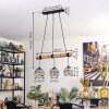 Ripoll Pendelleuchte Glas 15 cm Naturfarben, Schwarz, 3-flammig