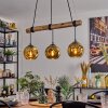 Ripoll Pendelleuchte Glas 15 cm Naturfarben, Schwarz, 3-flammig