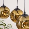 Ripoll Pendelleuchte Glas 15 cm Naturfarben, Schwarz, 3-flammig