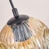 Ripoll Pendelleuchte Glas 15 cm Naturfarben, Schwarz, 5-flammig