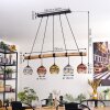 Ripoll Pendelleuchte Glas 15 cm Naturfarben, Schwarz, 5-flammig
