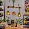 Ripoll Pendelleuchte Glas 15 cm Naturfarben, Schwarz, 3-flammig