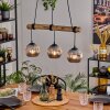 Ripoll Pendelleuchte Glas 15 cm Naturfarben, Schwarz, 3-flammig