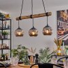 Ripoll Pendelleuchte Glas 15 cm Naturfarben, Schwarz, 3-flammig