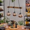 Ripoll Pendelleuchte Glas 15 cm Naturfarben, Schwarz, 3-flammig