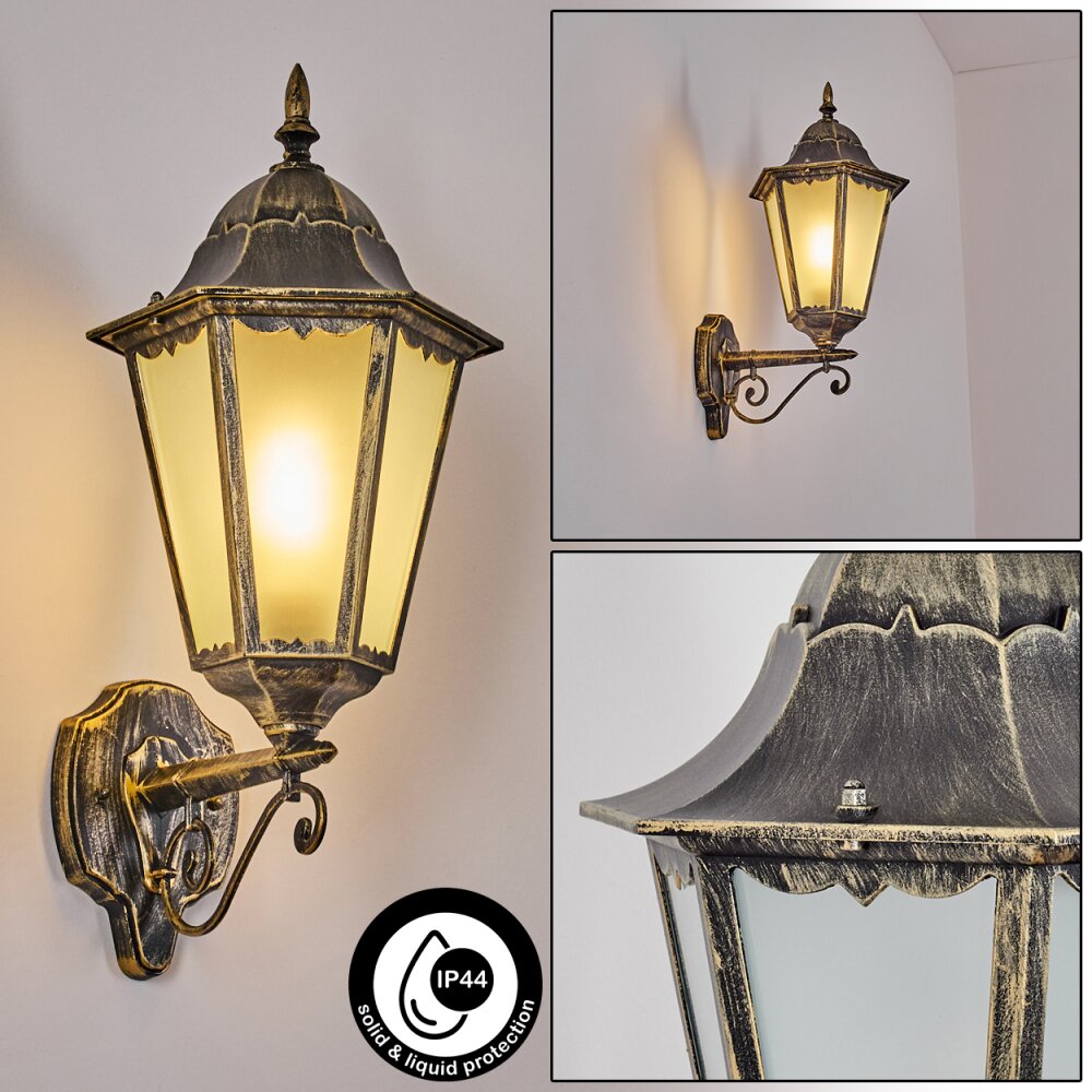 Hongkong Außenwandleuchte Gold, Schwarz, 1-flammig main product photo