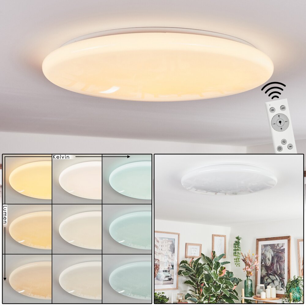 Junor Deckenleuchte LED Weiß, 1-flammig, Fernbedienung main product photo