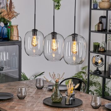 Apedo Hängeleuchte Glas 20 cm Klar, 3-flammig