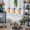 Apedo Hängeleuchte Glas 20 cm Bernsteinfarben, Klar, 3-flammig