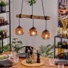 Ripoll Pendelleuchte Glas 15 cm Naturfarben, Schwarz, 3-flammig