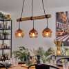 Ripoll Pendelleuchte Glas 15 cm Naturfarben, Schwarz, 3-flammig
