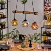 Ripoll Pendelleuchte Glas 15 cm Naturfarben, Schwarz, 3-flammig