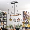 Ripoll Pendelleuchte Glas 15 cm Naturfarben, Schwarz, 3-flammig