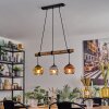 Ripoll Pendelleuchte Glas 15 cm Naturfarben, Schwarz, 3-flammig