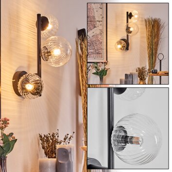 Chehalis Wandleuchte Glas 10 cm, 12 cm Klar, 3-flammig