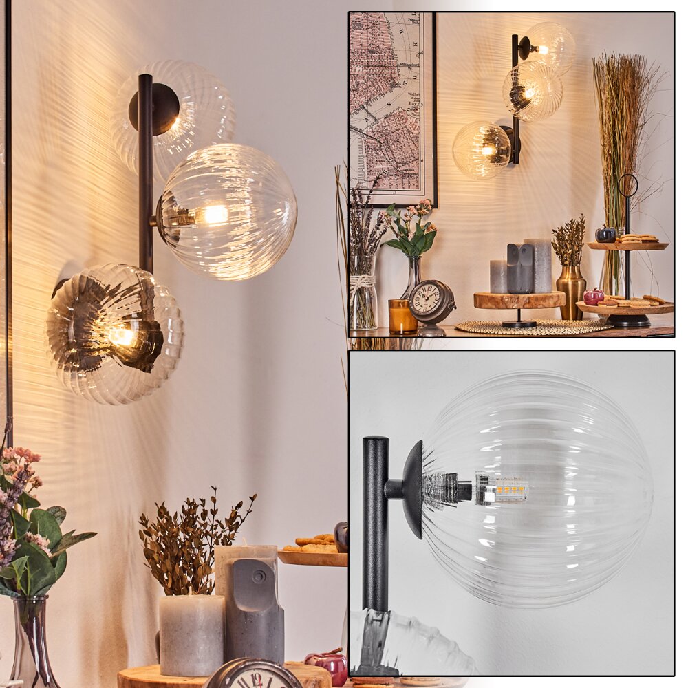 Chehalis Wandleuchte Glas 15 cm Klar, 3-flammig main product photo