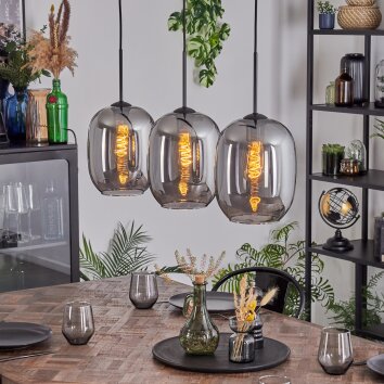 Apedo Hängeleuchte Glas 20 cm Rauchfarben, 3-flammig