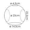 Lampenschirm aus Glas Ripoll Ersatzglas 25 cm Chrom, Rauchfarben