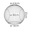 Ripoll Ersatzglas 30 cm Chrom, Rauchfarben