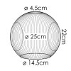 Lampenschirm aus Glas Ripoll Ersatzglas 25 cm Klar, Rauchfarben