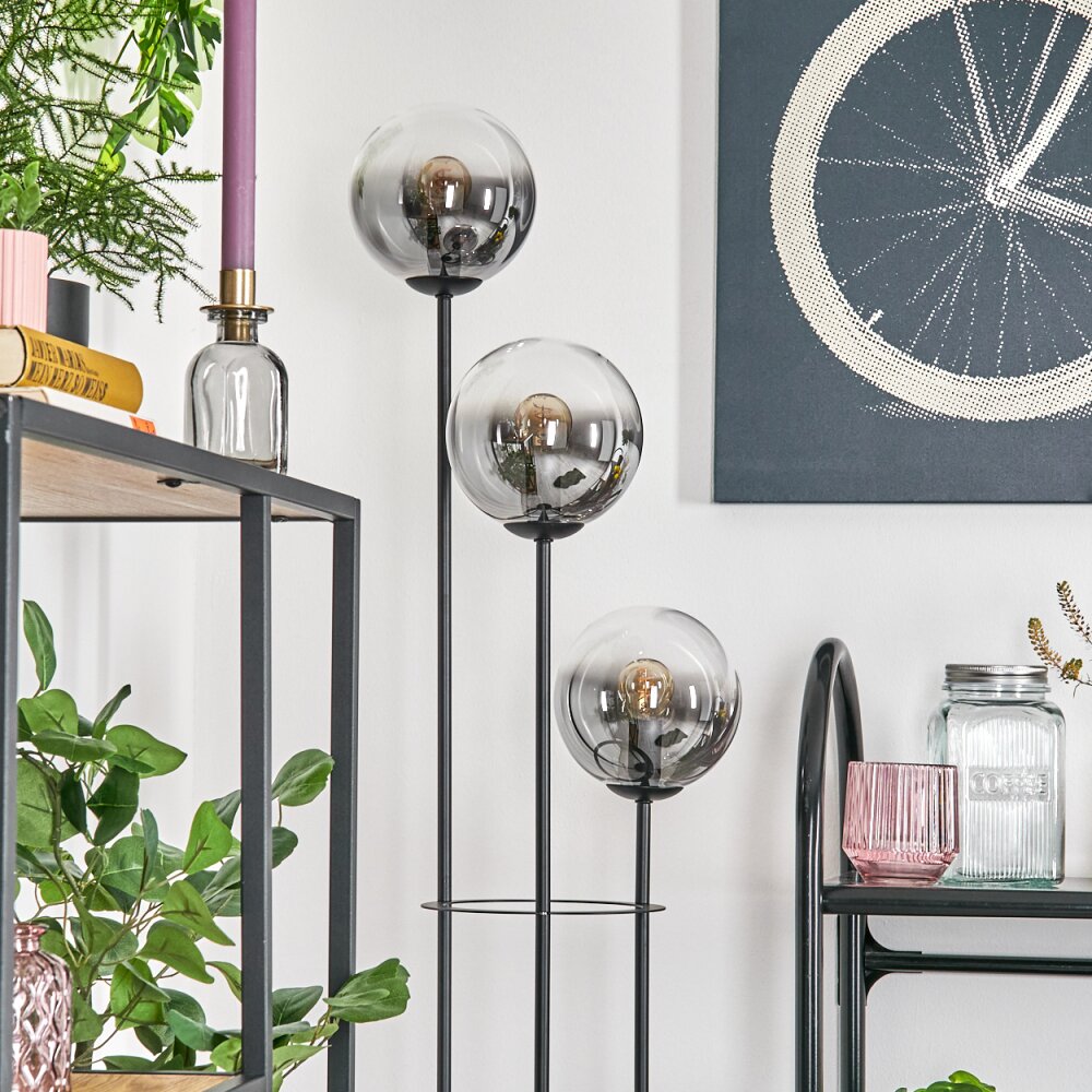 Gastor Stehleuchte Glas 15 cm Schwarz, 3-flammig