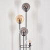 Gastor Stehleuchte Glas 15 cm Holz dunkel, Schwarz, 4-flammig