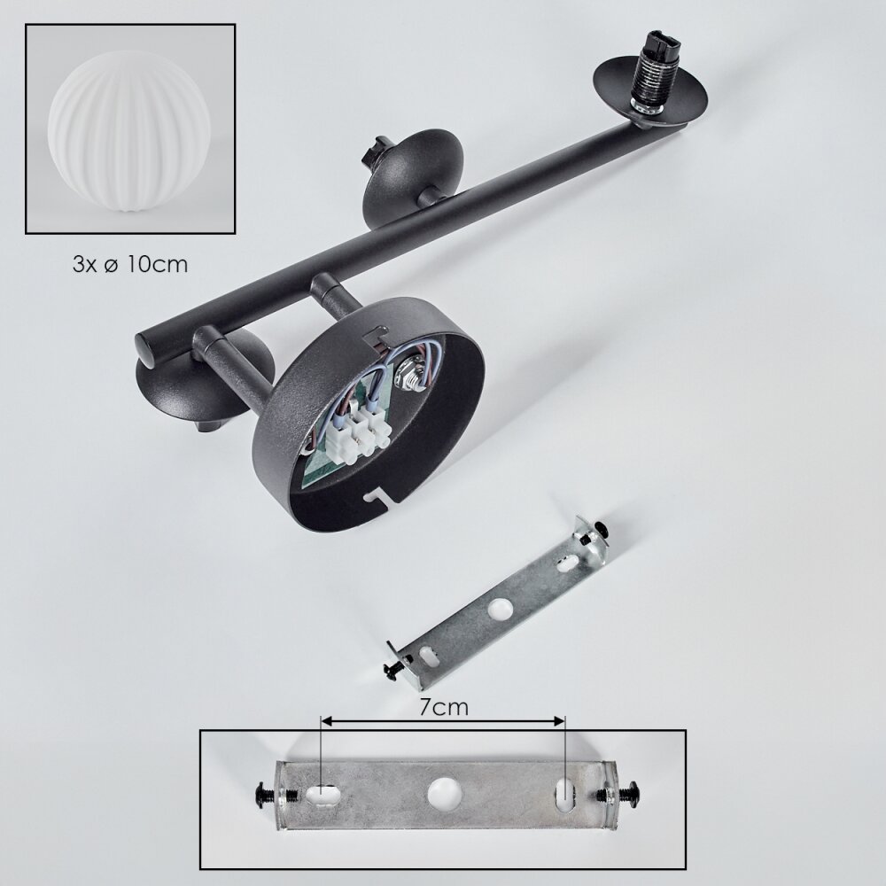 Chehalis Deckenleuchte Glas 10 cm Weiß, 3-flammig