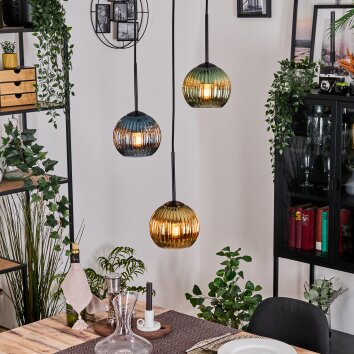 Koyoto Hängeleuchte Glas 15 cm Schwarz, 3-flammig Koyoto Hängeleuchte Glas 15 cm Schwarz, 3-flammig