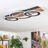 Besperia Deckenleuchte LED Holzoptik, Schwarz, 1-flammig