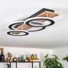 Besperia Deckenleuchte LED Holzoptik, Schwarz, 1-flammig