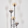 Koyoto Stehleuchte Glas 15 cm Holz dunkel, Schwarz, 4-flammig