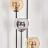 Koyoto Stehleuchte Glas 15 cm Holz dunkel, Schwarz, 4-flammig