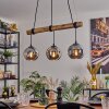 Ripoll Pendelleuchte Glas 15 cm Naturfarben, Schwarz, 3-flammig