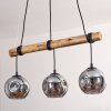 Ripoll Pendelleuchte Glas 15 cm Naturfarben, Schwarz, 3-flammig